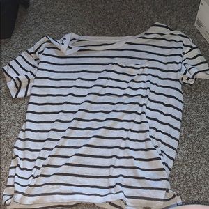 Black and white stripe shirt with pocket